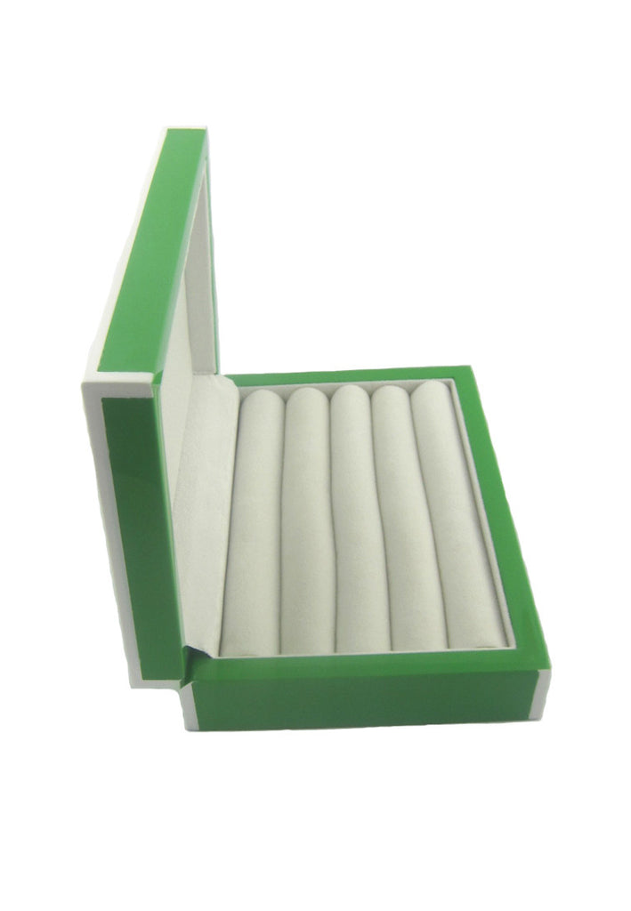Green Glossy Finish Cufflinks Storage Box