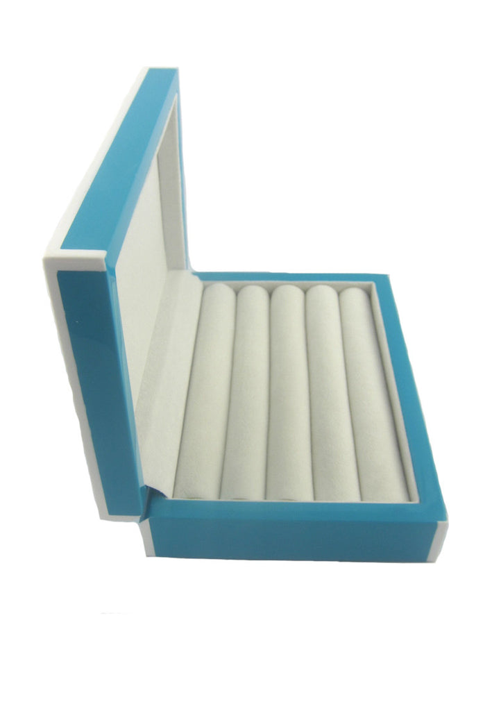 Blue Glossy Finish Cufflinks Storage Box