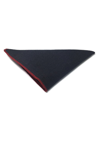 Snap Series Red Lining Navy Blue Cotton Pocket Square