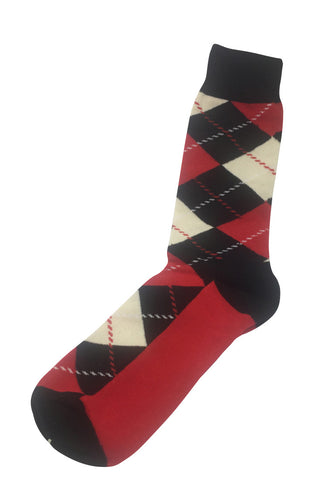 Plaids Series Black, Red and White Socks