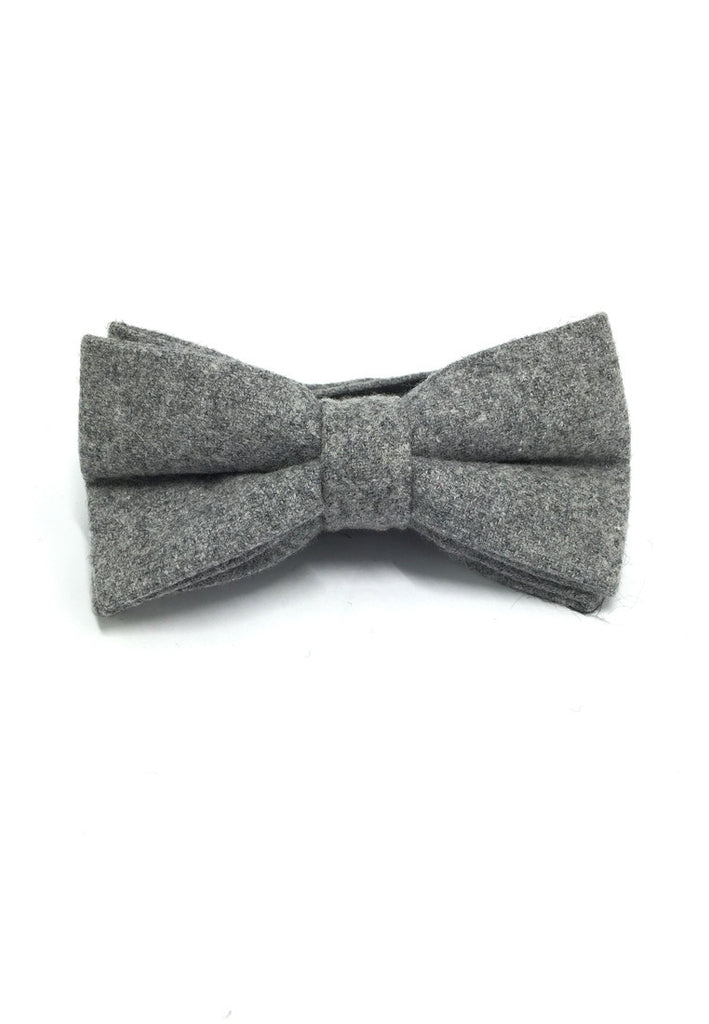 Dolly Series Light Grey Wool Pre-tied Bow Tie
