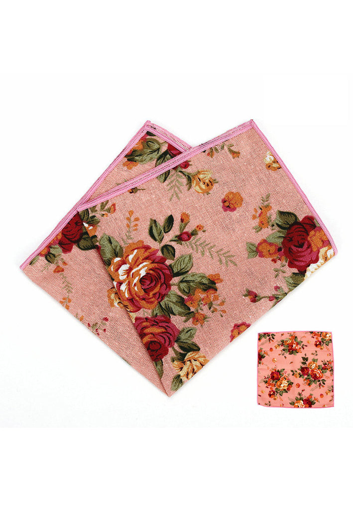 Blossom Series Floral Design Pink Pocket Square