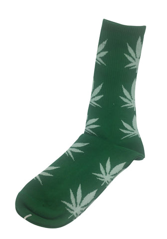 Glee Series White Leaf Green Socks