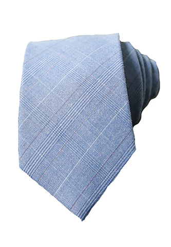 Tartan Series Blue Cotton Neck Tie