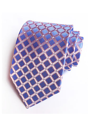 Checky Series Purple Blue Neck Tie