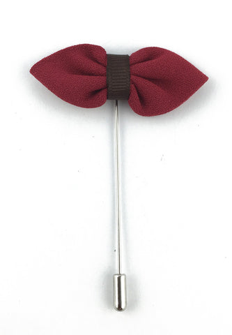 Cherry Red Fabric Bow Lapel Pin