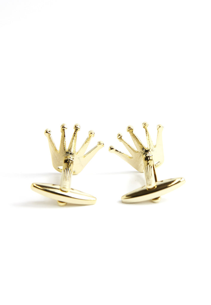 Gold Plated Spiked Crown Cufflinks
