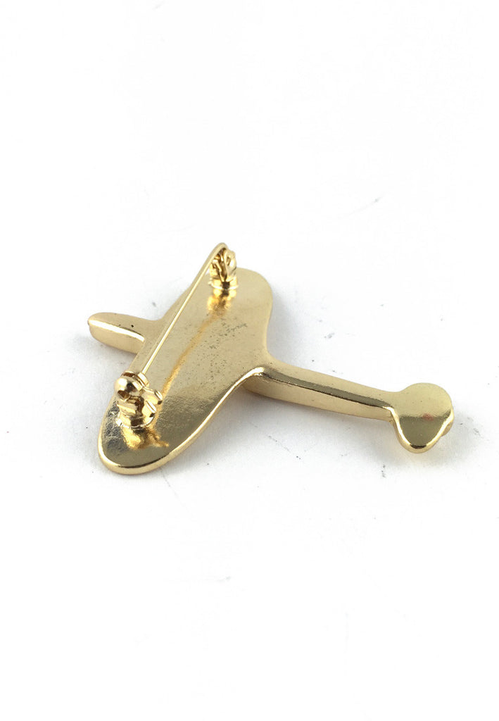 Pin Lapel Pesawat Emas