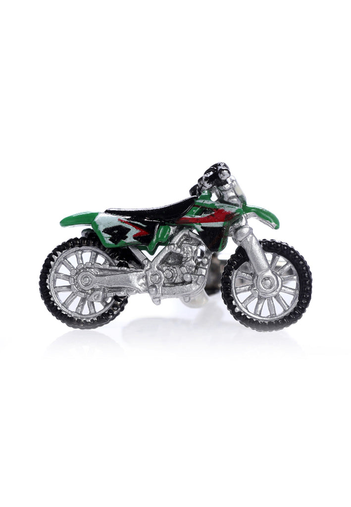Green Scrambler Motorcycle Cufflinks