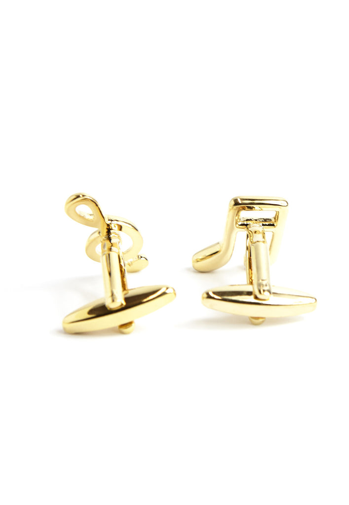 Gold Plated Musical Note & Treble Clef Cufflinks