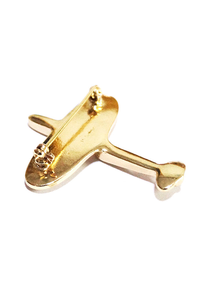 Pin Lapel Pesawat Emas