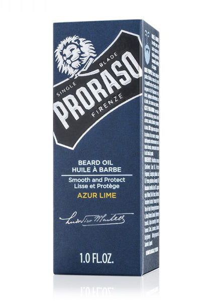 Proraso Beard Oil, Azur Lime, 1.0 fl oz (30 ml)