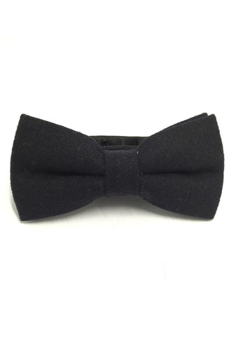 Dolly Series Black Wool Pre-tied Bow Tie