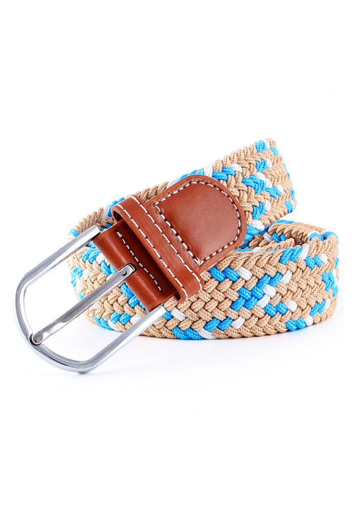 Entwine Series Light Brown, White & Baby Blue Braided Belts