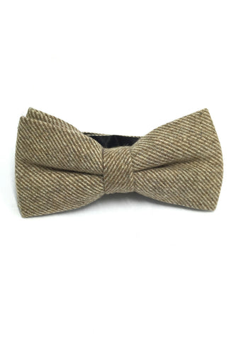 Dolly Series Light Brown Patterned Wool Pre-tied Bow Tie