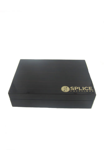 Dark Brown Glossy Finish Cufflinks Storage Box