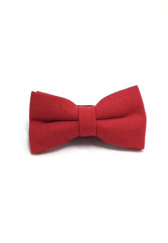 Dolly Series Bright Red Wool Pre-tied Bow Tie