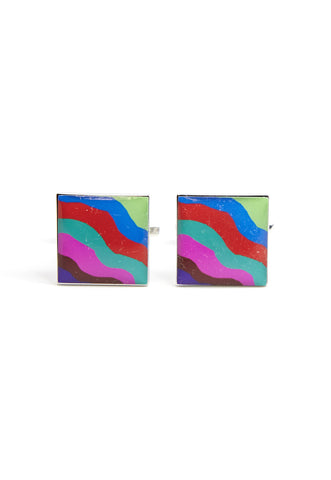 Multicoloured Squiggles Cufflinks