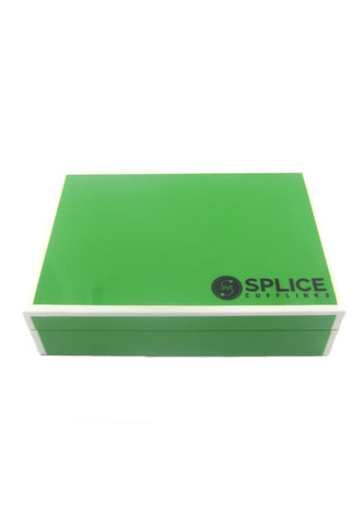 Green Glossy Finish Cufflinks Storage Box