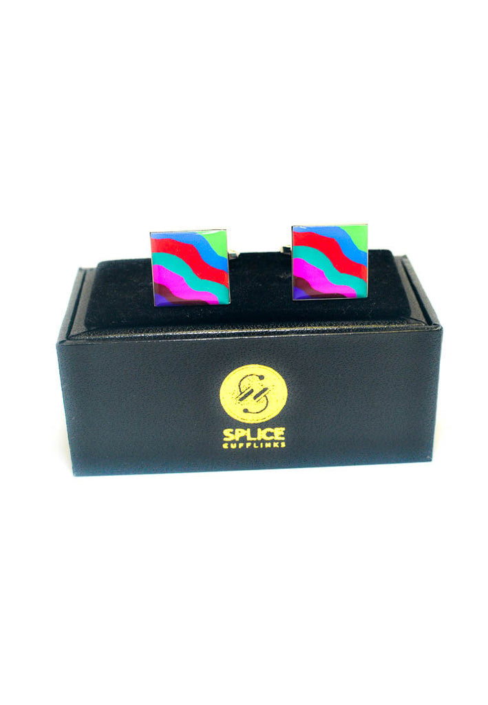 Multicoloured Squiggles Cufflinks