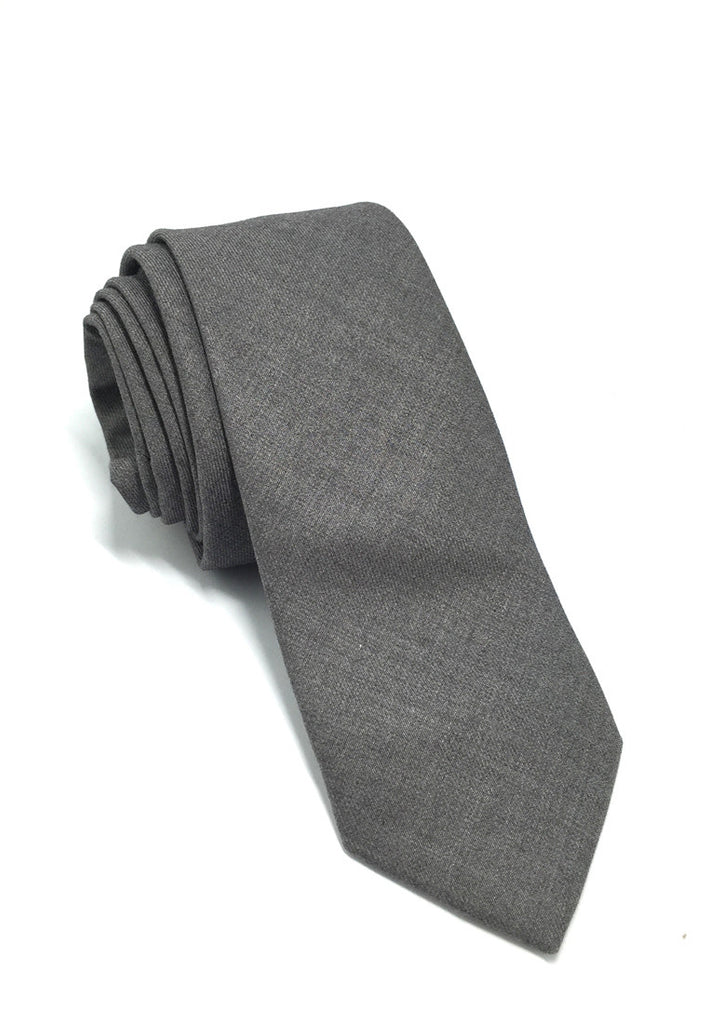 Daffy 系列纯灰色粘胶紧身领带