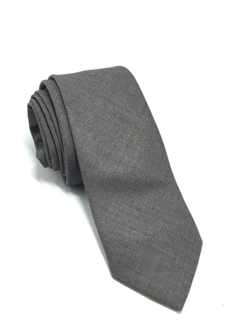 Daffy Series Plain Grey Skinny Viscose Tie