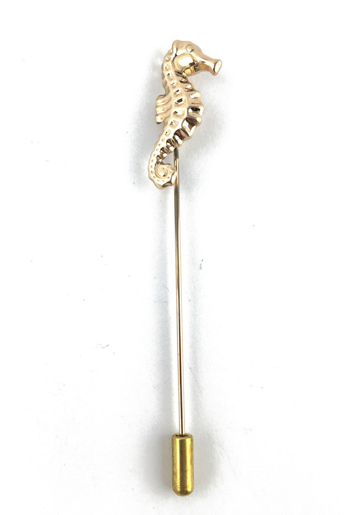 Gold Sea Horse Lapel Pin