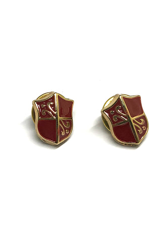 Red Shield Collar Pins