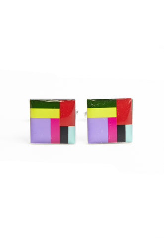 Multicoloured Blocks Cufflinks