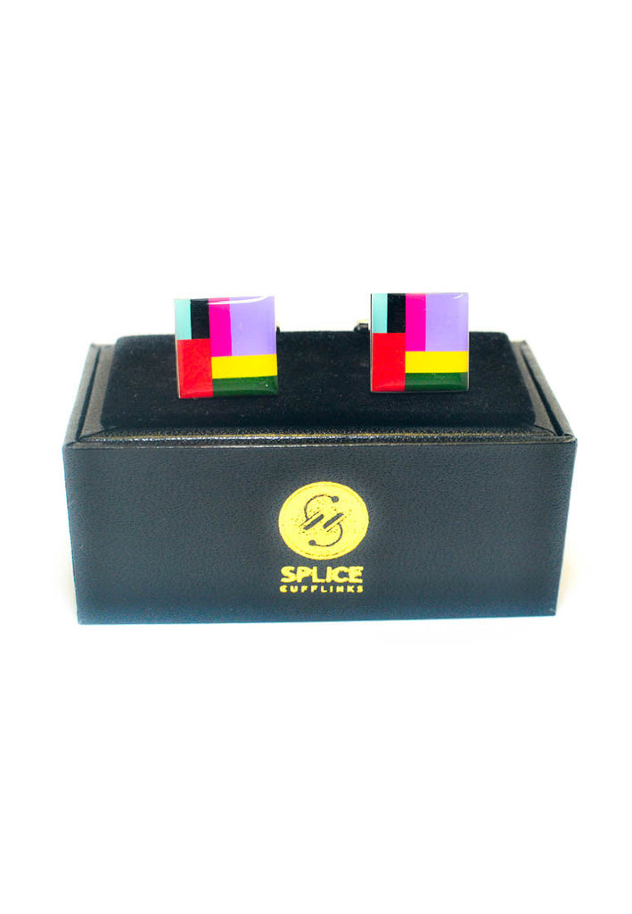 Multicoloured Blocks Cufflinks