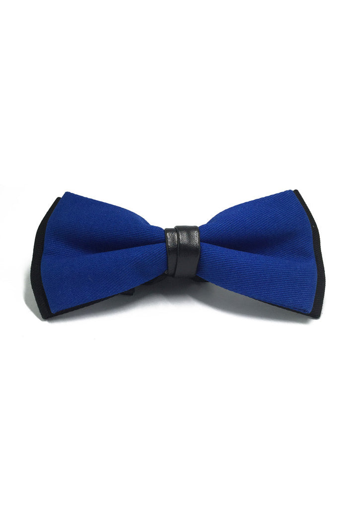 Sassy Series Blue Cotton Pre-tied Bow Tie