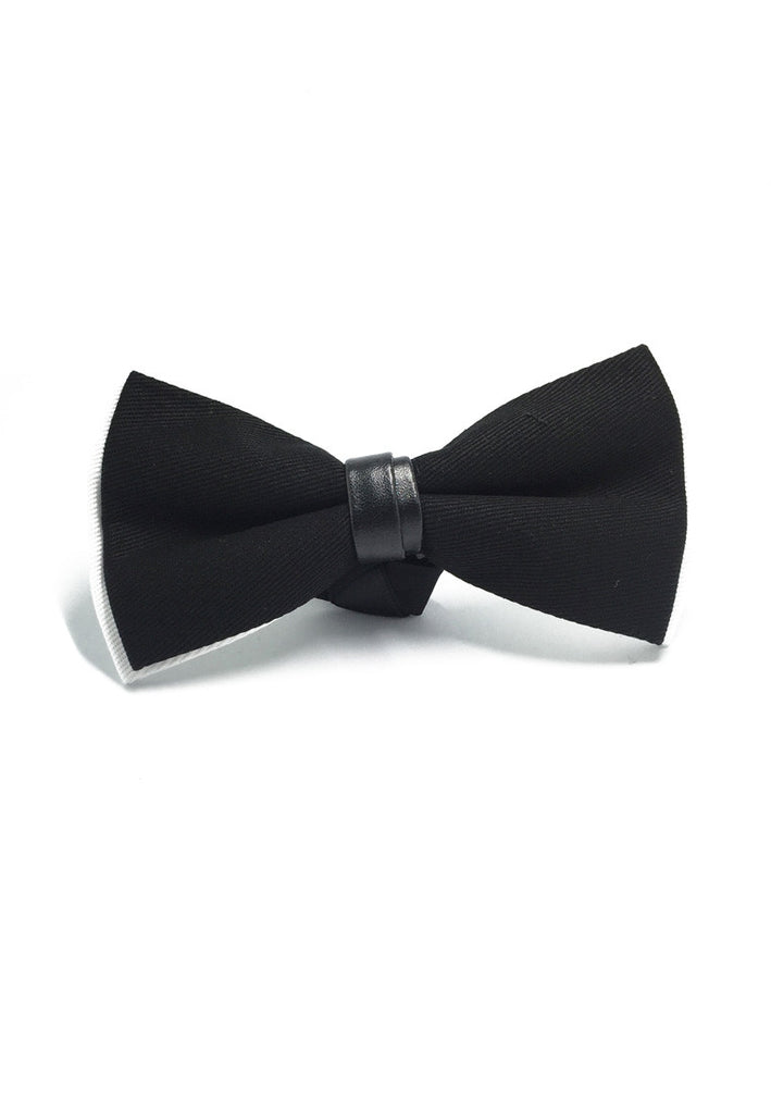 Sassy Series Black Cotton Pre-tied Bow Tie
