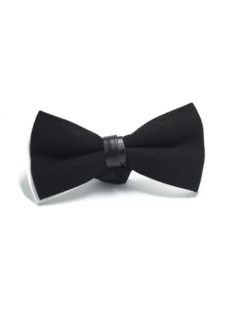 Sassy Series Black Cotton Pre-tied Bow Tie