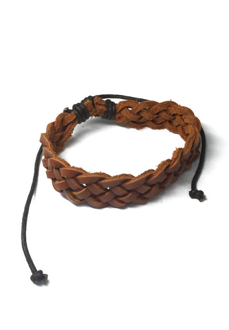 Coyote Series Light Brown Real Leather Bracelet