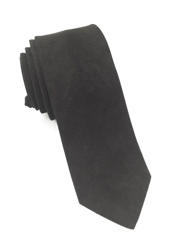Suede Series Black Suede Tie