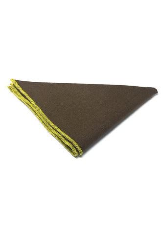 Snap Series Yellow Lining Brown Cotton Pocket Square