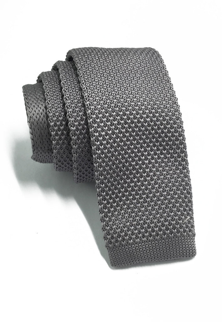 Interlace Series Grey Knitted Tie