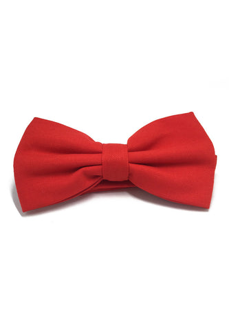 Cinch Series Bright Red Cotton Pre-tied Bow Tie