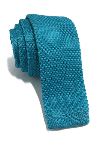 Interlace系列绿松石色针织领带