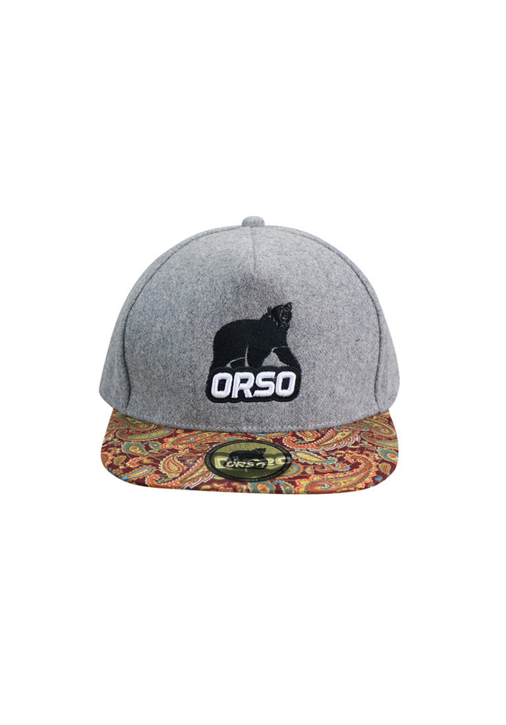 Orso Edisi Terhad Paisley Design Visor Cap Kapas Kelabu Muda