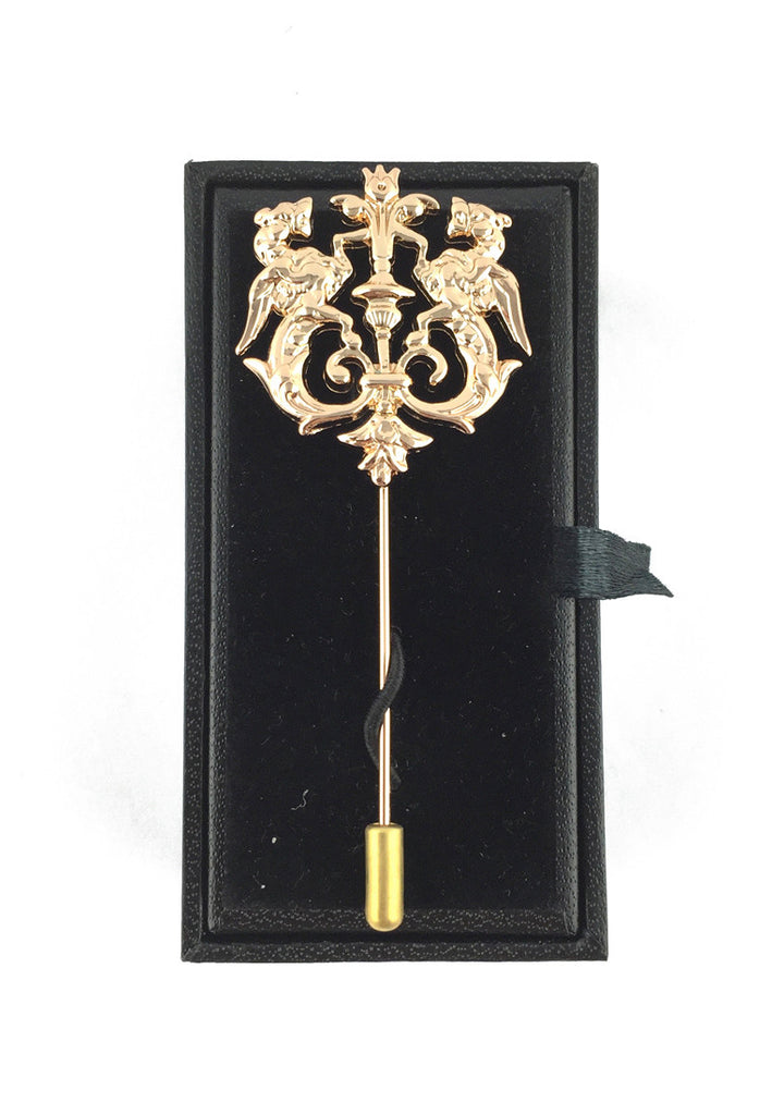 Gold Lion Crest Lapel Pin