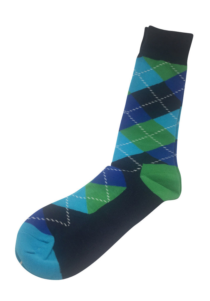 Plaids Series Dark Blue, Green and Blue Socks
