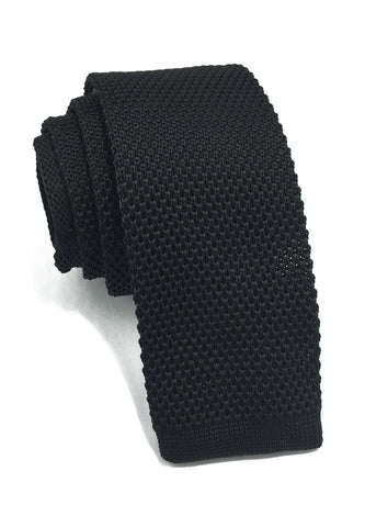 Interlace Series Black Knitted Tie