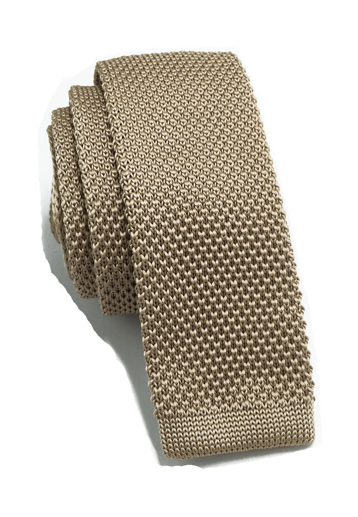 Interlace Series Beige Knitted Tie