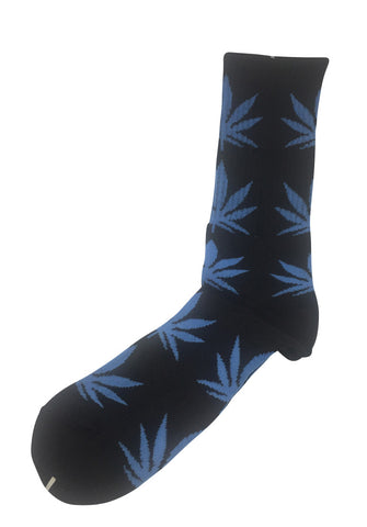 Glee Series Blue Leaf Black Socks