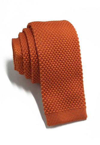 Interlace系列橙色针织领带