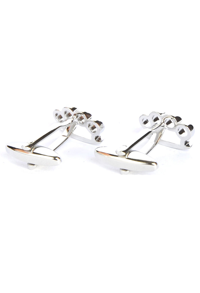 Rhodium Plated Knuckle Duster Cufflinks