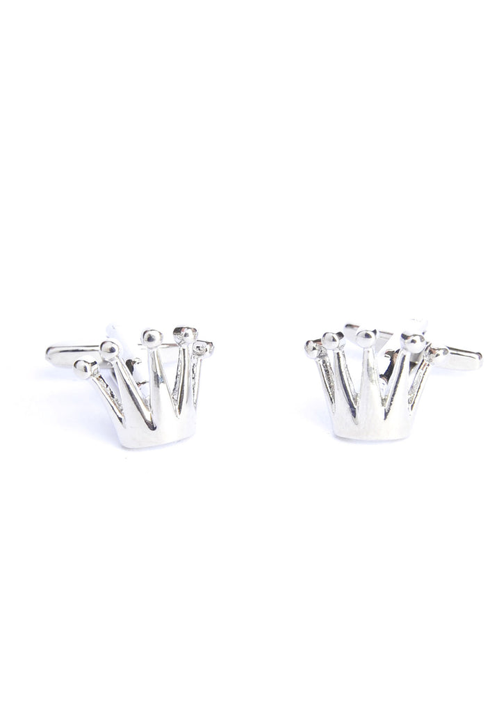 Flat Based Spiked Royal Crown Cufflinks