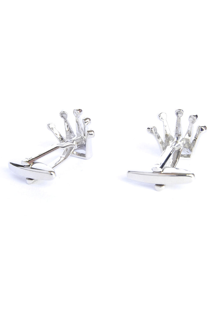 Flat Based Spiked Royal Crown Cufflinks