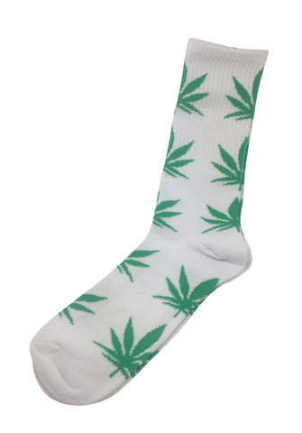 Glee Series Green Leaf White Socks